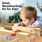 Kraftic Woodworking Building Kit for Kids and Adults, 2 Educational DIY Carpentry Construction Wood Model Kit Toy Projects for Boys and Girls - Build a Wooden Town Hall Birdhouse and Train